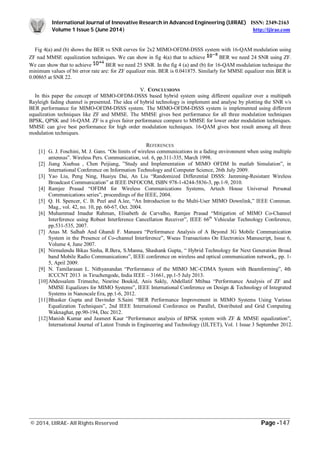 Performance Analysis of 2x2 MIMO for OFDM-DSSS Based Wireless System | PDF