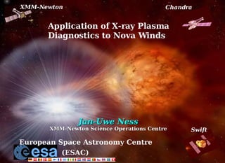 XMM-Newton                                Chandra


      Application of X-ray Plasma
      Diagnostics to Nova Winds




               Jan-Uwe Ness
       XMM-Newton Science Operations Centre     Swift

European Space Astronomy Centre
          (ESAC)
 