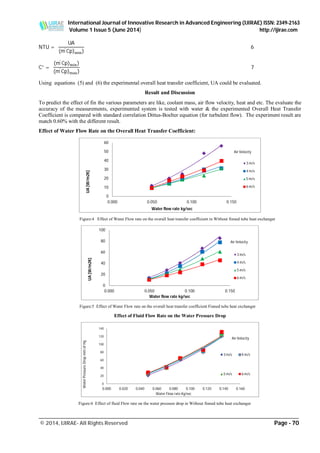 Experimental Investigation of Finned Tube Heat Exchanger | PDF