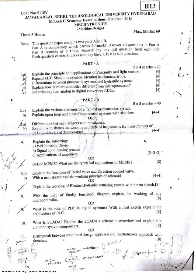 Jntu mtech 2nd semester machine design QUESTION PAPERS 2016