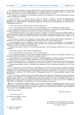 « Les données mentionnées au premier alinéa relatives à chaque trimestre sont transmises dans le mois qui suit
par les pré...