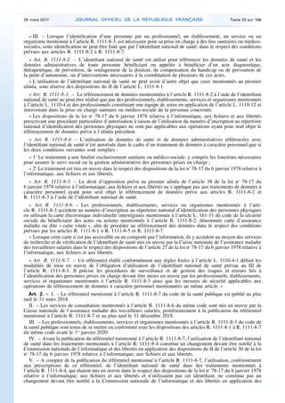 « III. – Lorsque l’identification d’une personne par un professionnel, un établissement, un service ou un
organisme mentio...
