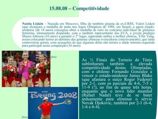 15.08.08 – Competitividade Nastia Liukin  – Nascida em Moscovo, filha do também ginasta da ex-URSS, Valeri Liukin (que alc...