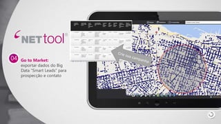 Go to Market:
exportar dados do Big
Data “Smart Leads” para
prospecção e contato
04
 