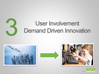 3      User Involvement
    Demand Driven Innovation




                        Slide 14
 