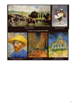 7
Races at Longchamp
Quadro de Manet
Flores no Vaso de Cristal
Quadro de Manet
Vincent Van Gogh (1853-1890)
Auto Retrato com Chapéu de Palha
Quadro de Van Gogh
Les Alyschamps
Quadro de Van Gogh
Eglise D'Auvers
Quadro de Van Gogh
 