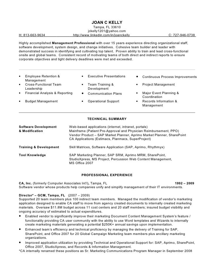 Sample srm resume