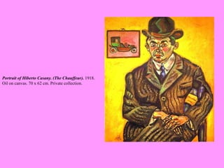 Portrait of Hiberto Casany. (The Chauffeur).  1918. Oil on canvas. 70 x 62 cm. Private collection.   
