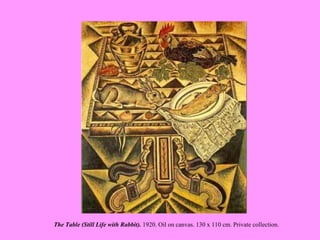 The Table (Still Life with Rabbit).  1920. Oil on canvas. 130 x 110 cm. Private collection.   
