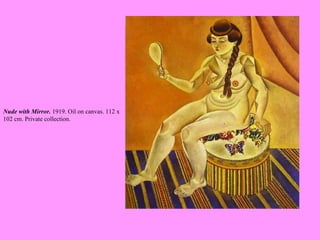 Nude with Mirror.  1919. Oil on canvas. 112 x 102 cm. Private collection.   