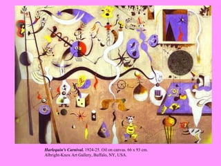 Harlequin's Carnival.  1924-25. Oil on canvas. 66 x 93 cm. Albright-Knox Art Gallery, Buffalo, NY, USA.    