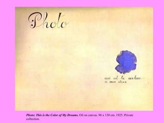 Photo: This is the Color of My Dreams.  Oil on canvas. 96 x 130 cm. 1925. Private collection.   