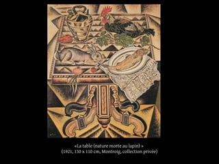 «La table (nature morte au lapin) »
(1921, 130 x 110 cm, Montroig, collection privée)
 