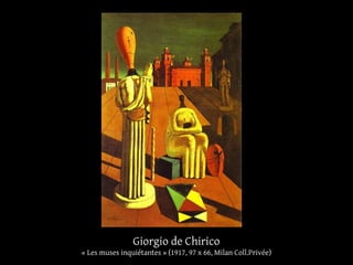 Giorgio de Chirico
« Les muses inquiétantes » (1917, 97 x 66, Milan Coll.Privée)
 