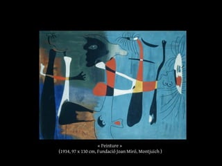 « Peinture »
(1934, 97 x 130 cm, Fundació Joan Miró, Montjuich )
 