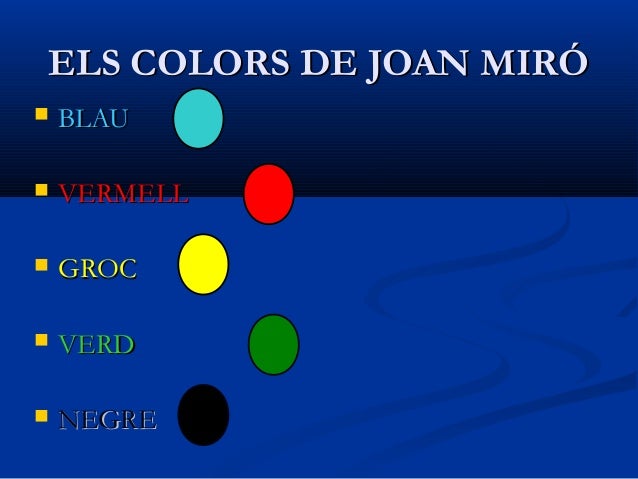 Resultat d'imatges de colors joan miró