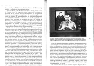 '"º /1 1,11111,1 l 1 1fVIV
1iil' s¡wcialor's gaze, but it was now absent and became a kind of vanishing
¡1oi111 for a returning gaze that could never be met.
Whcn faced with works like this, we also feel as though there is a sense
in which, in front of the image, it is we who are positioned in the place of
!he visible. We are reminded of Lacan's discomfiture in his anecdote about
thc sardine can bobbing in the sea, glinting in the sun, not seeing him as he
sits in the boat with the laughing fishermen, but nevertheless placing him
in the field of the visible.1
1
Now we become aware that the very fact that the
subjects of these works don't see us exposes the space of the visible as far
from being a continuous plane. It is in fact uneven, fissured, and folded, and
we are reminded that this space of visibility is peculiarly complicated by the
intervention of the apparatus. It is this fault-line in the visible, at thej>9Jnt of
the illusory_C()l1Vergence ()f th;s_e t;;.�Jia�-es=-thejuqfrc:fi:afld_tl-i�_ §pi_�tator's
- that defines the difference and the distánce between us.
Struth's work can be seen as typical of a genre of contemporary video
portraiturecentred on thelargeprojectedface.I havesuggestedthatthere is an
ambivalence within this work about how it addresses the spectator, not oE!Y,
as the diseng3:ged spe_ct_atQr ofªIU-º.d�rn_i�t_tr_a_cfü_i9I12.p _
t1J aJ_s9_i!_s__�_I1..Qtject of
_the gáze produced by the image, and finally and perhaps most fundamentally
as a spectator who is 'diagnostic' and who can see and interpret the vulner­
ability of the subject portrayed. This is a hypothesised spectator who can
clearly be traced back to the traditions of photographic representation that
were discussed earlier in this essay. However, in many contemporary video
installations we are no longer positioned asobjective observers by our specta­
torial position; we are positioned instead as embodied spectators in the space;
the theatre includes us; it is fundamentally dialogic. In such works there is a
convergence between a diagnostic gaze and a space of performance of the self
within a dialogical framework.This establishes the space of projection as one
that is bounded by the psychical parameters of the therapeutic relationship.
In 2006 Phil Collins installed a major piece of work, gerr;egin geri donü�ü
(the return ofthe real) (2005), in the Tate Gallery Turner Prize show (figure
4-4). In a long darkened room, empty apart from benches for the spectators
clown each side, two projections faced each other. On one wall, at a large
scale, there was a series of faces of Turkish individuals who had been partici­
pants in reality TV shows, each recounting in a series of lengthy interviews
the impact that this experience had had upon their life.On the opposite wall
a separate projection displayed their interviewer. He was himself a director
of rcality shows, but in this situation took the role of a kindly counsellor or
lhcrapist, eliciting their story, encouraging them to tell more, nodding his
asscnl lo their attempts to construct the narrative of their lives, sympatheti­
c,dly c11gaging with their confusion and despair, and, by his very neutral and
11011 j11d¡_,_c111<:11tal nrcsen,f'_ pnrn11r"aina thPm t� �� ,,._+1-,~- ---l ·-11 -
Projl'l lÍIIIJ •,y11r¡>l<>III',
Phil Collins, ger�egin geri donü�ü (the return ofthe real), 2005. Multi-channel video
installation, colour, sound, 60 minutes. lnstallation view, Ausstellungshalle zeitgeni::is­
sische Kunst Münster, 2007. Photo: Thomas Wrede. Courtesy Shady Lane Productions.
Whilst the former participants were represented against a blank backdrop
- representing the neutrality of the 'studio' as a site of representation - the
director was clearly seen in the studio that is the site of production, with all his
equipment behind him, theinterviewees' facesbeingsimultaneouslyscreened,
as they spoke, on a monitor behind him. This screen, the one displaying the
director, therefore represented not only the scene of production but also that
of projection, and in this sense it also implicitly complied with the construc­
tion of the kind of narcissistic structuring of video space that was endemic to
the forms of early video art referred to above. In such works artists performed
to the camera whilst simultaneously being seen performing on the monitor, a
form of practice which Rosalind Krauss has famously declared to be charac­
teristic of the medium itself: 'The body ... [is] centred between two machines
that are the opening and closing of a parenthesis. The first of these is the
camera; the second is the monitor, which re-projects the performer's image
with the immediacy of a mirror:12
The interviews, then, in the way in which they were displayed, theatri-
107
4.4
'
ij'
,,
1¡
1
1
:,1
lji
'1
'1
'l.
[!
j]il
,1,
¡Ji
:''¡:
1
!
 
