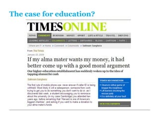 The case for education?
 