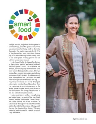 What is your vision for the smart food initiative? & what led to the initiation of smart food and why?