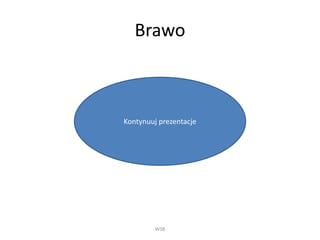 Brawo 
Kontynuuj prezentacje 
WSB 
 