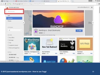 © 2015 joannazabanal.wordpress.com - How to use Toggl 30
 
