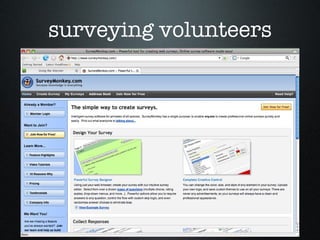 surveying volunteers 