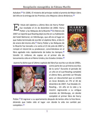 Joanne Rowling monografia de Fabiana Murillo