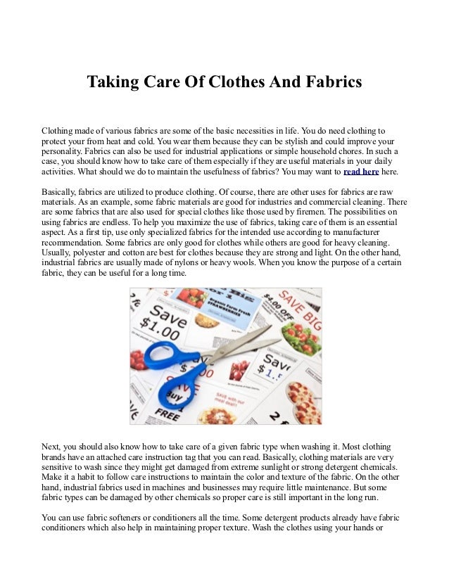 Taking Care Of Clothes And Fabrics
