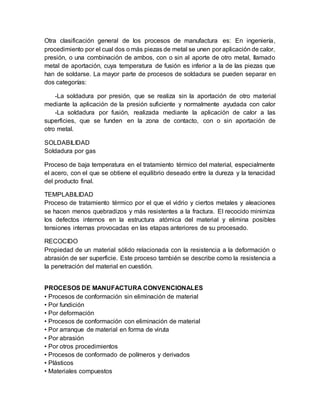 PROCESOS DE MANUFACTURA | DOCX