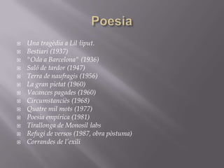 Creà l’himne del cos militar català, diverses obres de caràcter revolucionari.