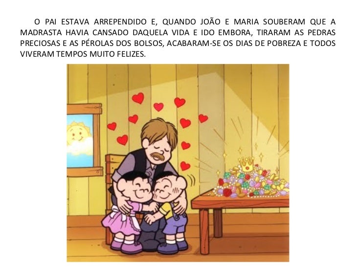 O PAI ESTAVA ARREPENDIDO E, QUANDO JOÃO E MARIA SOUBERAM QUE AMADRASTA HAVIA CANSADO DAQUELA VIDA E IDO EMBORA, TIRARAM AS...