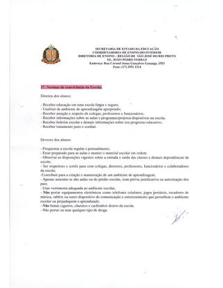 Plano Gestão EE João Pedro Ferraz