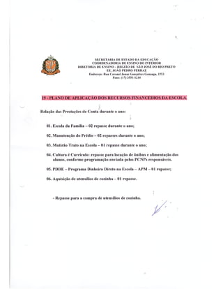 Plano Gestão EE João Pedro Ferraz