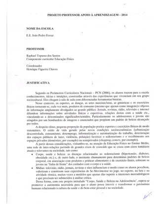 Plano Gestão EE João Pedro Ferraz
