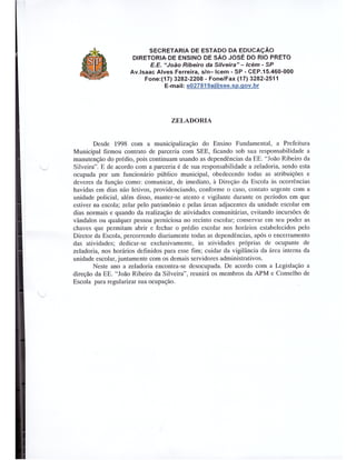 Plano Gestão EE João Ribeiro da Silveira