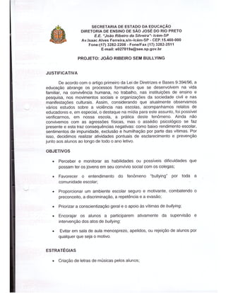 Plano Gestão EE João Ribeiro da Silveira