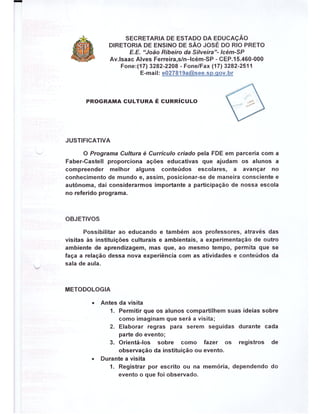 Plano Gestão EE João Ribeiro da Silveira