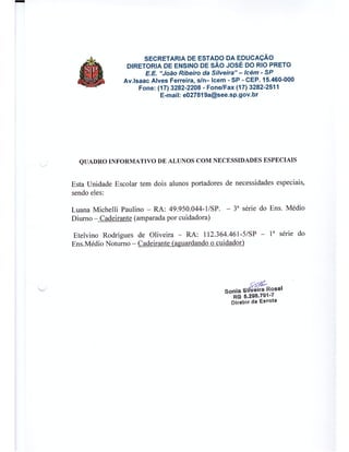 Plano Gestão EE João Ribeiro da Silveira