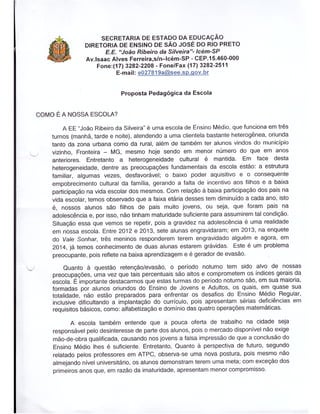 Plano Gestão EE João Ribeiro da Silveira