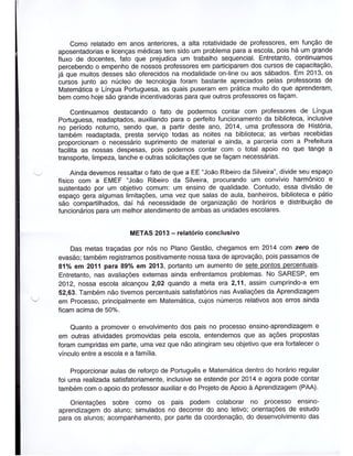 Plano Gestão EE João Ribeiro da Silveira