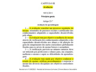 Decreto-­‐Lei	
  n.º	
  139/2012	
  –	
  Revisão	
  da	
  Estrutura	
  Curricular	
  //	
  Ensino	
  Básico	
  e	
  Secundário	
  

 
