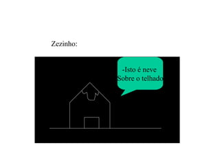 -Isto é neve  Sobre o telhado Zezinho: 