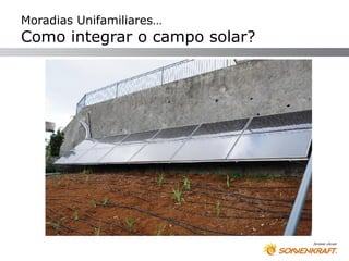 Moradias Unifamiliares…
Como integrar o campo solar?
 