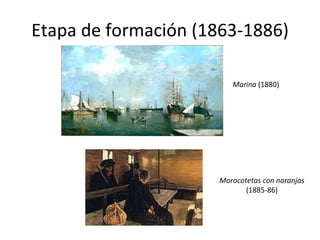 Etapa de formación (1863-1886) Marina  (1880) Morocotetas con naranjas (1885-86) 