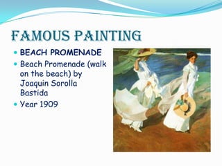 Famous PaintingBEACH PROMENADEBeach Promenade (walk on the beach) by Joaquin Sorolla BastidaYear 1909