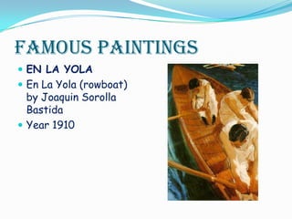 Famous PaintingsEN LA YOLA En La Yola (rowboat) by Joaquin Sorolla BastidaYear 1910