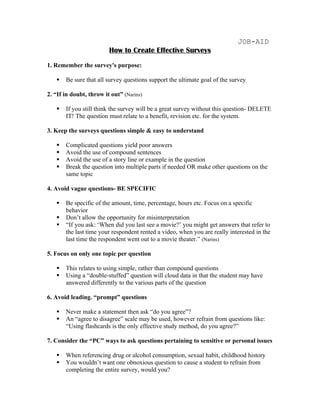  Creating Effective Surveys