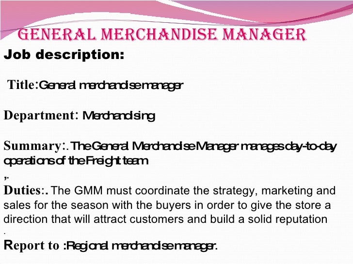 merchandising job description