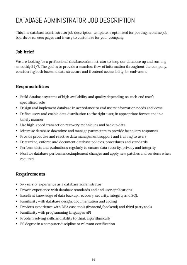 job description database