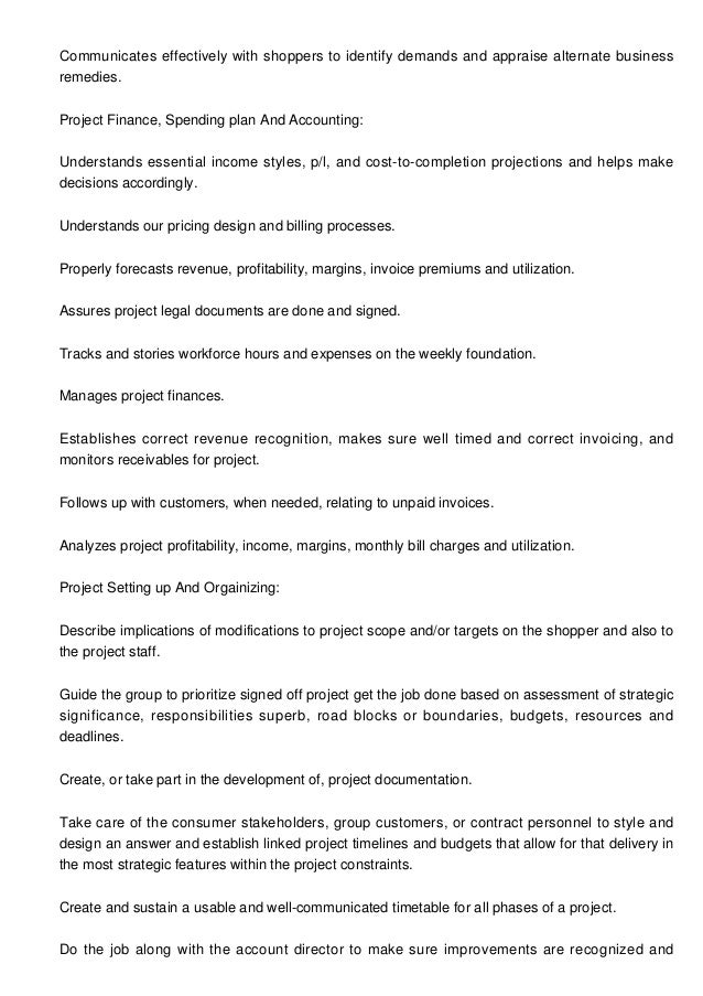 Project Manager Job Description